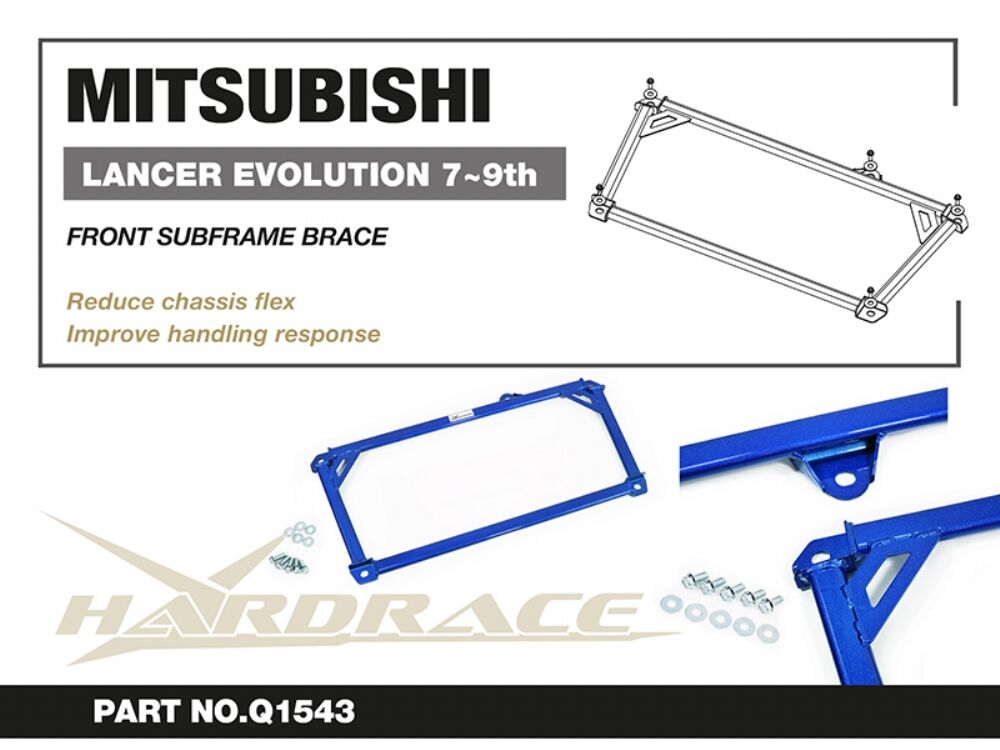 Hardrace Front Subframe Brace – Mitsubishi Lancer Evolution Evo 7–9 / Mitsubishi Lancer Evolution Evo 7–8 (Q1543) – Q1543