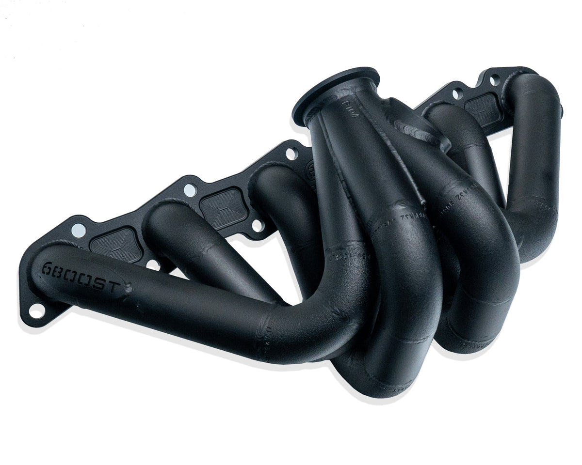 6Boost Nissan RB30 SOHC turbo exhaust manifold — representative configurations; exact build varies by selected flange and options