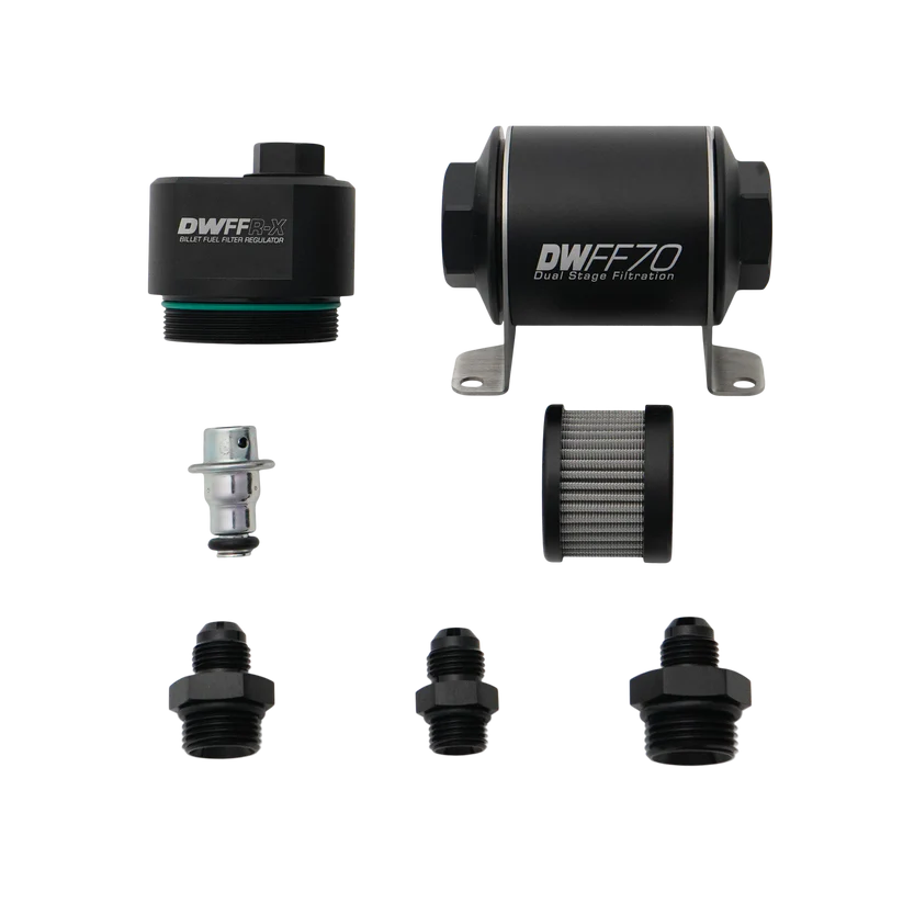 DeatschWerks 70mm Billet Fuel Filter Regulator — 10 Micron / 6AN - product image 1