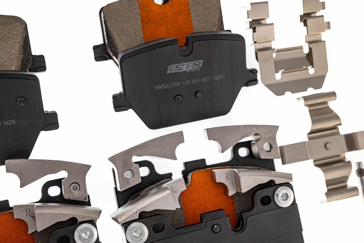 Speed By Design D1867 front and D2220 rear ceramic brake pad set – BMW M240i/M340i/M440i