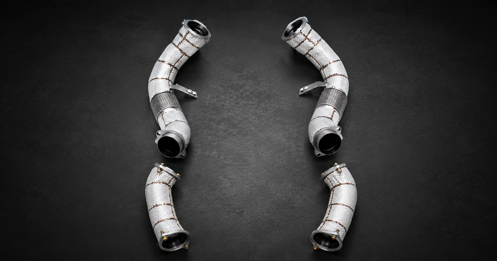 BTS F90 M5 S63 Race-Cat Downpipes & Midpipe Package – SS304 — Boost & Tune product image 1