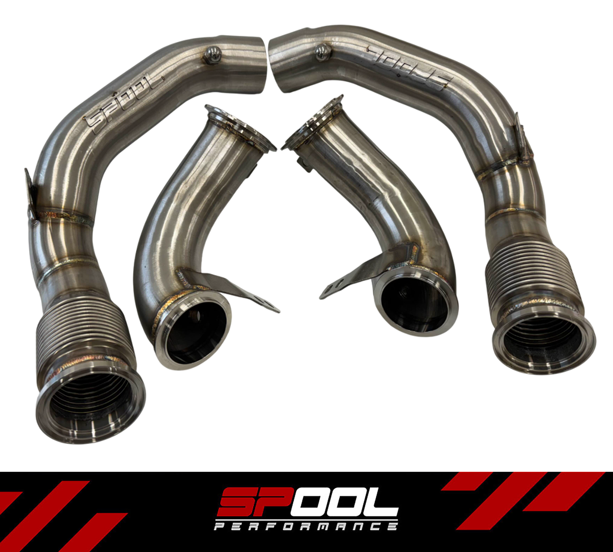Spool S63 Stainless-Steel Race Downpipes – BMW F91/F92/F93 M8 — Spool Performance