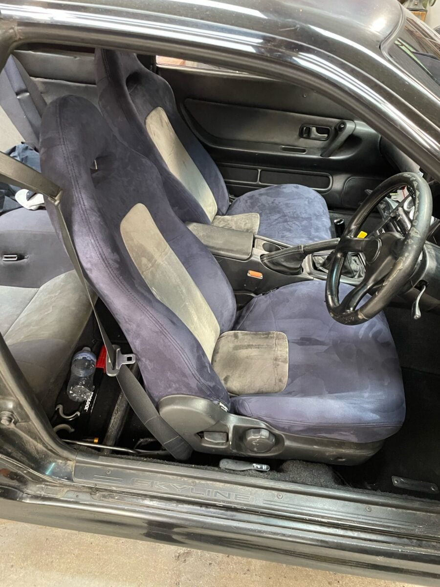 HFM.Parts R32 GT-R Seat Cover Set – Custom Blue/Grey Faux Suede – HFM.Parts image 1