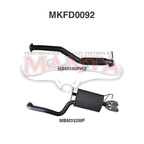 Manta Ford Falcon BA BF Barra XR6 NA Sedan Exhaust — Cat Back | 2.5in Single — Aluminised Steel — Medium — MKFD0092
