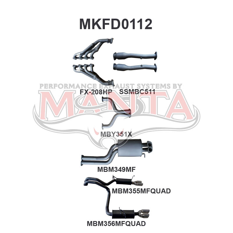 Manta Ford Falcon Ba, Bf 5.4L Boss 4 Valve V8 Sedan (Including XR8, Ba FPV Models). Optional Exhaust Exit Out Both Driver & Passenger Side. – Manta product image 25