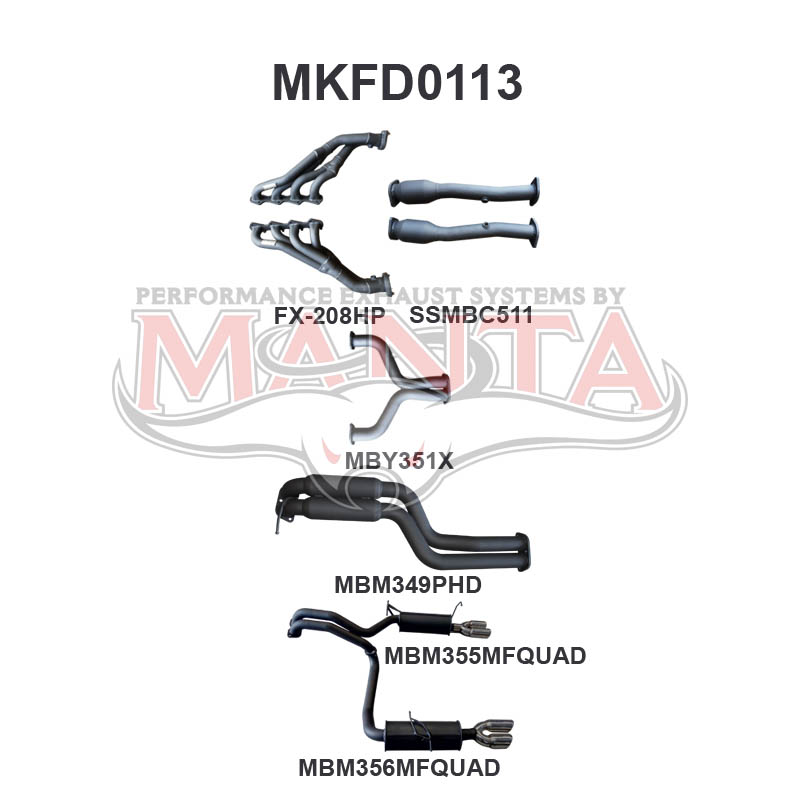 Manta Ford Falcon Ba, Bf 5.4L Boss 4 Valve V8 Sedan (Including XR8, Ba FPV Models). Optional Exhaust Exit Out Both Driver & Passenger Side. – Manta product image 26