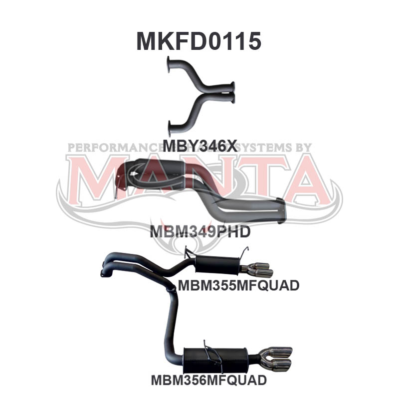 Manta Ford Falcon Ba, Bf 5.4L Boss 4 Valve V8 Sedan (Including XR8, Ba FPV Models). Optional Exhaust Exit Out Both Driver & Passenger Side. – Manta product image 16