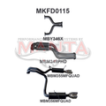 Manta Ford Falcon Ba, Bf 5.4L Boss 4 Valve V8 Sedan (Including XR8, Ba FPV Models). Optional Exhaust Exit Out Both Driver & Passenger Side. – Manta product image 16