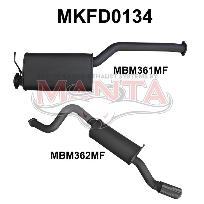 Manta Ford Falcon BA BF Barra XR6 NA Ute Exhaust — Cat Back | 2.5in Single — Aluminised Steel — Quiet — MKFD0134