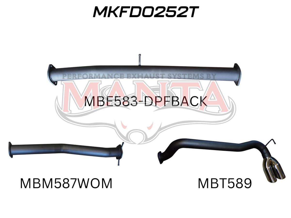 Manta Ford Ranger PX2, PX3 Dual Cab 3.2L CRD October 2016 – 2022 (With DPF) – Manta product image 12