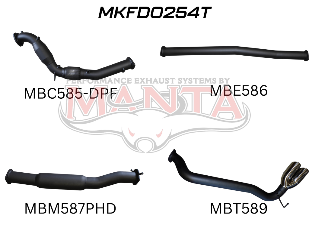 Manta Ford Ranger PX2, PX3 Dual Cab 3.2L CRD October 2016 – 2022 (With DPF) – Manta product image 14