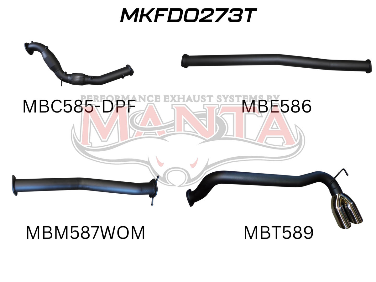 Manta Ford Ranger PX2, PX3 Dual Cab 3.2L CRD October 2016 – 2022 (With DPF) – Manta product image 24