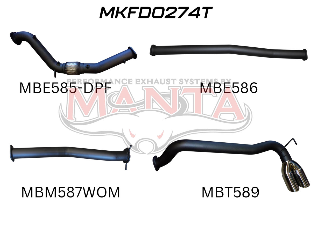 Manta Ford Ranger PX2, PX3 Dual Cab 3.2L CRD October 2016 – 2022 (With DPF) – Manta product image 26