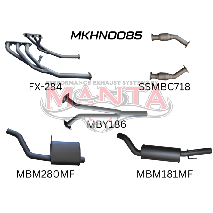 Manta Holden Commodore VT VU VX VY 3.8L V6 Exhaust System — Full System | 2.5in Single — Aluminised Steel — Quiet — MKHN0085