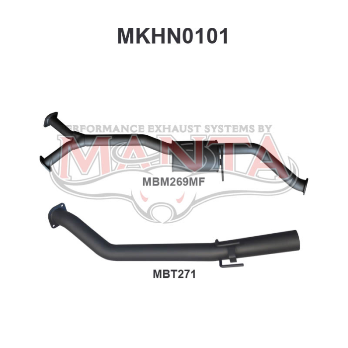 Manta Holden Commodore VZ 3.6L V6 Ute Wagon Exhaust System — Cat Back | 3in Single — Aluminised Steel — Medium — MKHN0101