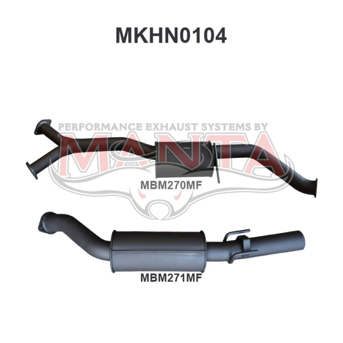 Manta Holden Commodore VZ 3.6L V6 Sedan Exhaust System — Cat Back | 3in Single — Aluminised Steel — Quiet — MKHN0104