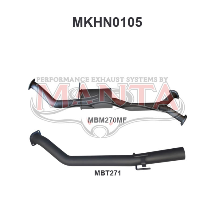 Manta Holden Commodore VZ 3.6L V6 Sedan Exhaust System — Cat Back | 3in Single — Aluminised Steel — Medium — MKHN0105