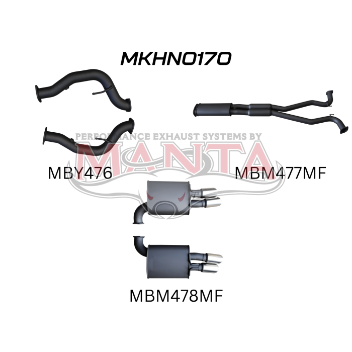 Manta Holden Commodore VE VF V8 Sedan Wagon 3in Cat Back Exhaust — Aluminised Steel — Quiet — MKHN0170