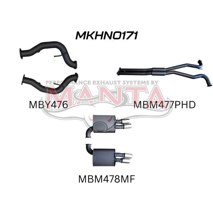 Manta Holden Commodore VE VF V8 Sedan Wagon 3in Cat Back Exhaust — Aluminised Steel — Medium — MKHN0171