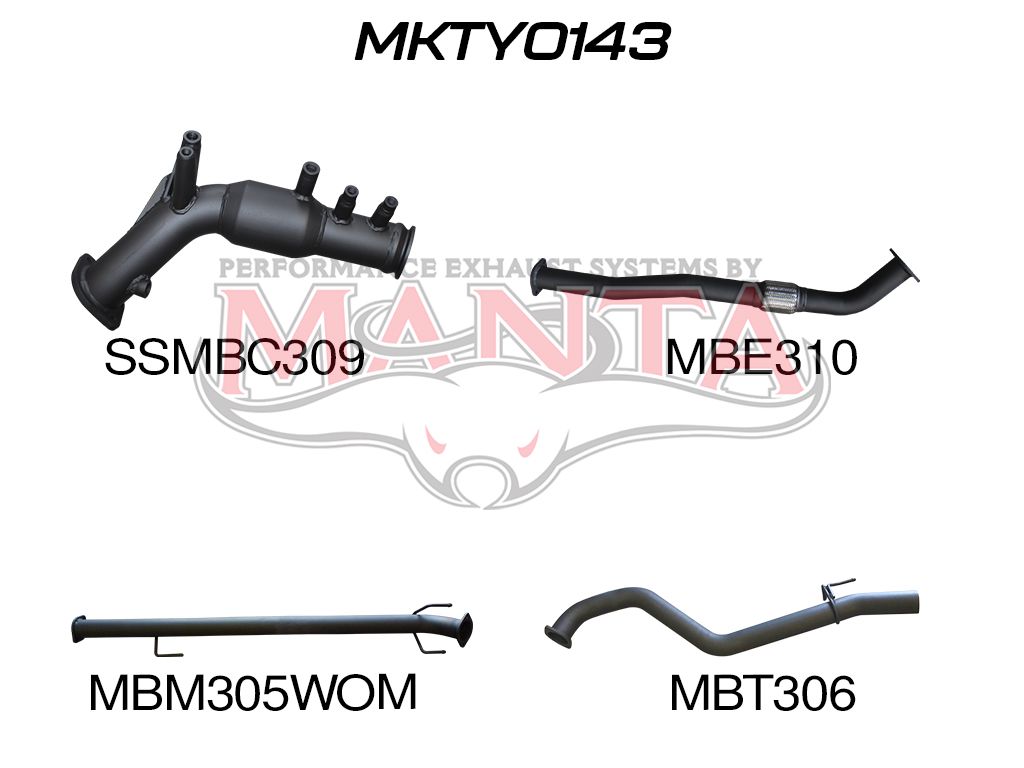 Manta Toyota Hilux GUN126R N80 2.8L Turbo Diesel D4D (With DPF) 2015 To Current – Manta product image 5