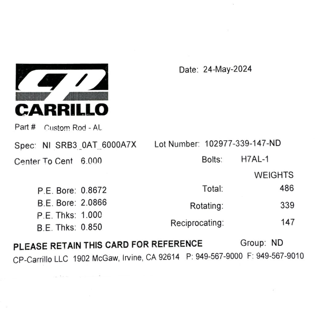 Carrillo Alloy Nissan RB30 Conrods - Special — product detail 2