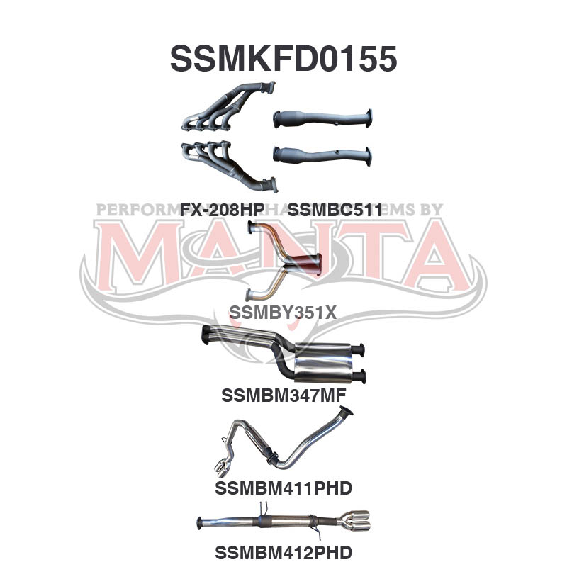 Manta Ford Falcon Ba, Bf 5.4L Boss 4 Valve V8 UTE (Including XR8, FPV Models). Optional Exhaust Exit Out Both Driver & Passenger Side. – Manta product image 19