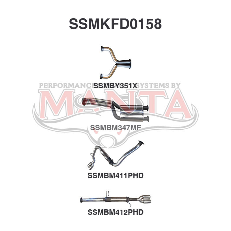 Manta Ford Falcon Ba, Bf 5.4L Boss 4 Valve V8 UTE (Including XR8, FPV Models). Optional Exhaust Exit Out Both Driver & Passenger Side. – Manta product image 13
