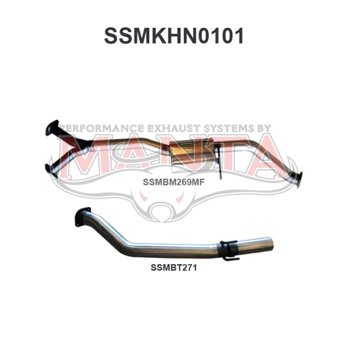 Manta Holden Commodore VZ 3.6L V6 Ute Wagon Exhaust System — Cat Back | 3in Single — Stainless Steel — Medium — SSMKHN0101