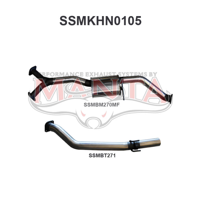 Manta Holden Commodore VZ 3.6L V6 Sedan Exhaust System — Cat Back | 3in Single — Stainless Steel — Medium — SSMKHN0105