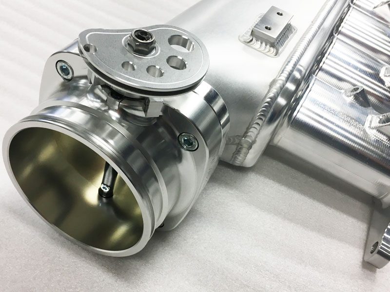 Plazmaman 4G63 billet runner intake manifold throttle body detail