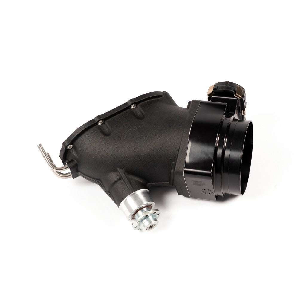 Harrop RH bias TVS2650 front cover with throttle-body interface fitted